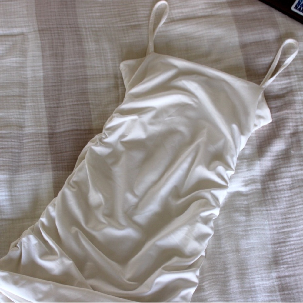 Satin Silk White Mini Dress